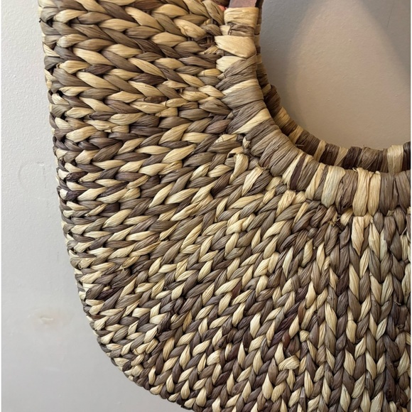 The Limited Woven Natural Fiber Wood Handle Large Tote - Picture 8 of 8